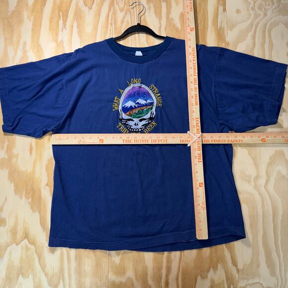Vintage Y2K grateful Dead embroider 90s skull trippy t-shirt - Picture 4 of 4